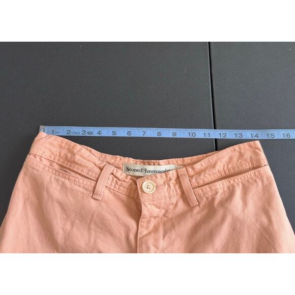 Stoned Immaculate Peach Sail Away Canvas Wide Leg Cropped Pants Size 27 - Picture 10 of 12